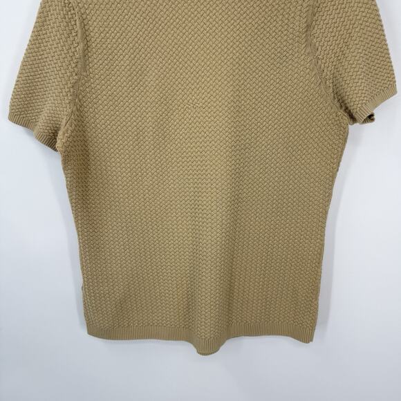 Brooks Brothers Short Sleeve Sweater Women Size Large Beige Knit Chain Trim - Picture 5 of 10